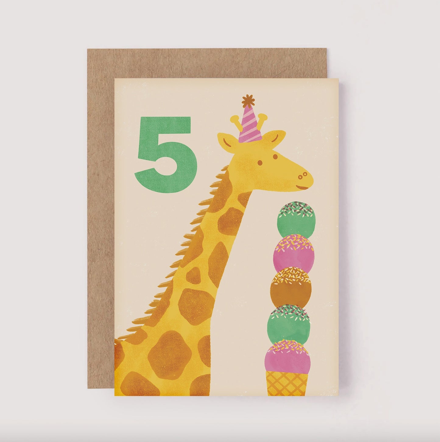 Age 5 Giraffe Birthday Card