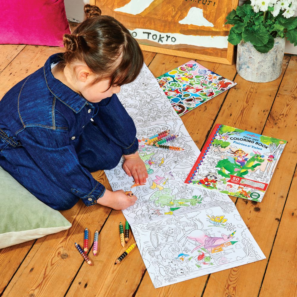 Fold Out Colouring Book - Fairies & Tales