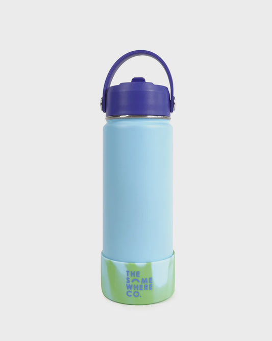 Dusty Blue Swirl Water Bottle 500ml