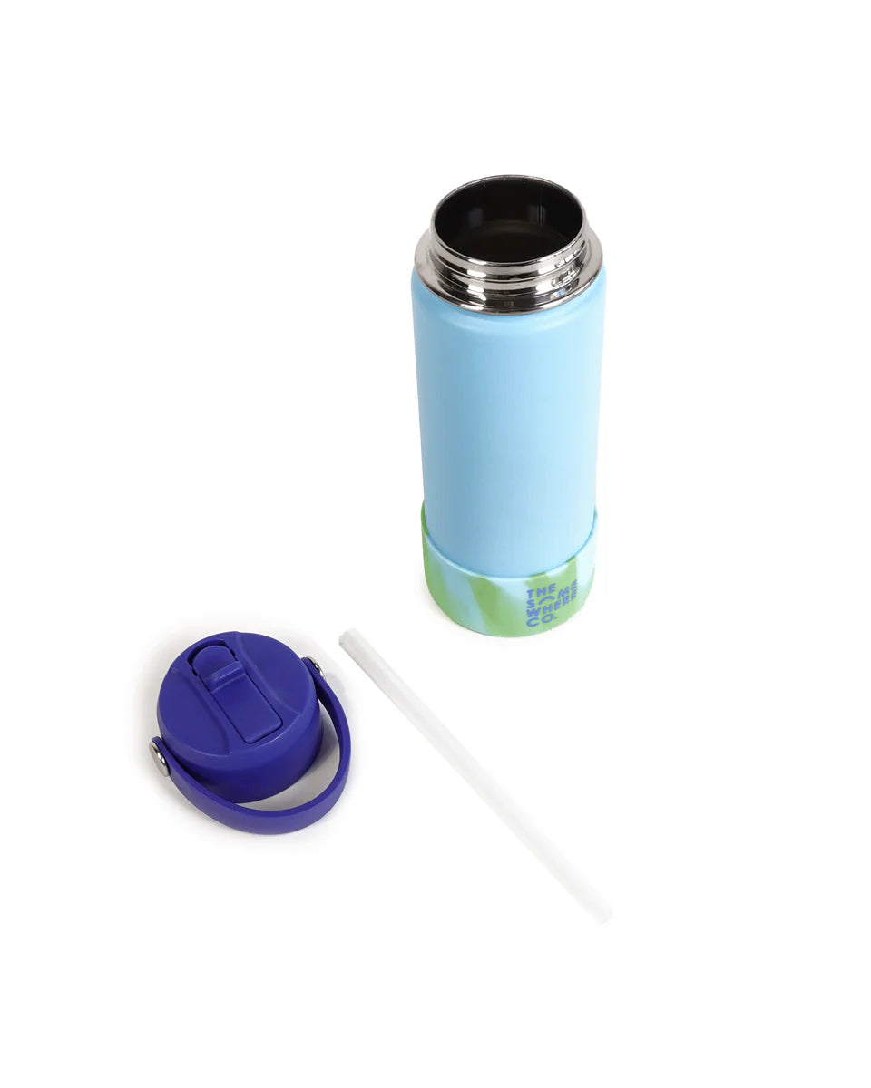 Dusty Blue Swirl Water Bottle 500ml