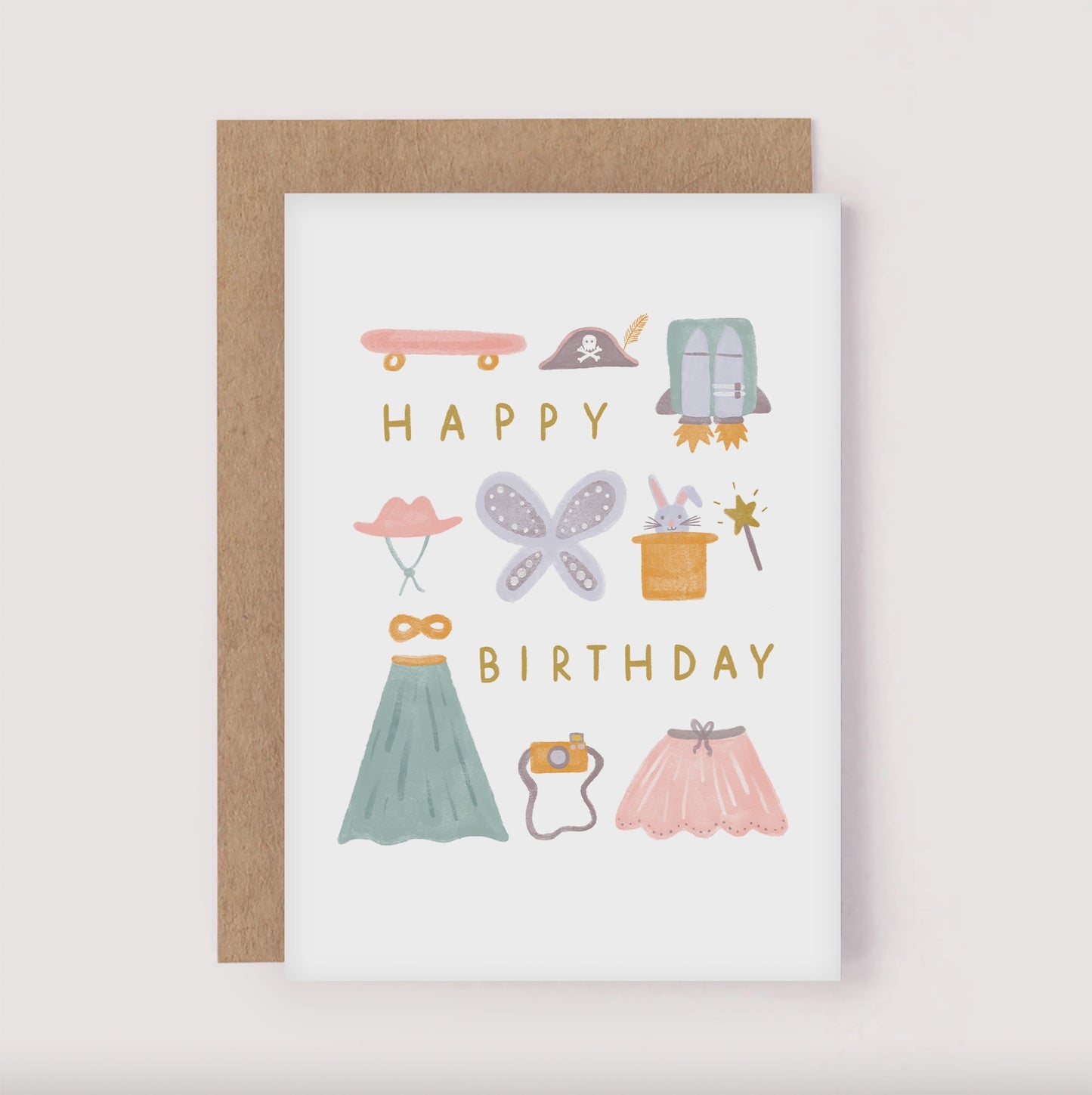 Happy Birthday - Kids Costume Box Card | Cute Dress-Up Card