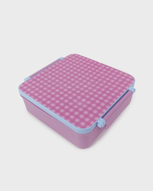 Lilac Gingham Mini Bento Lunch Box