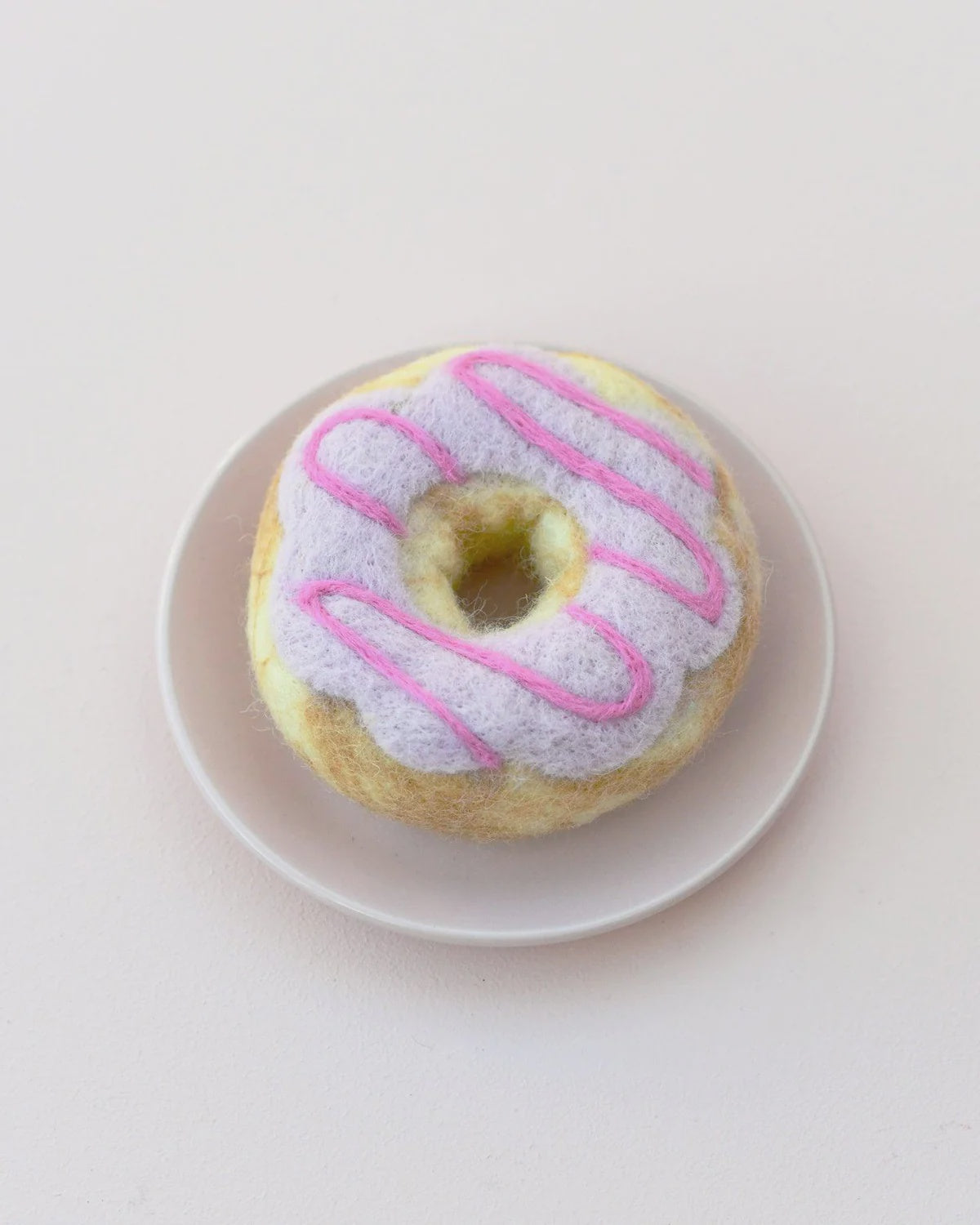 Felt Doughnut with Pastel Frosting and Pink Drizzle