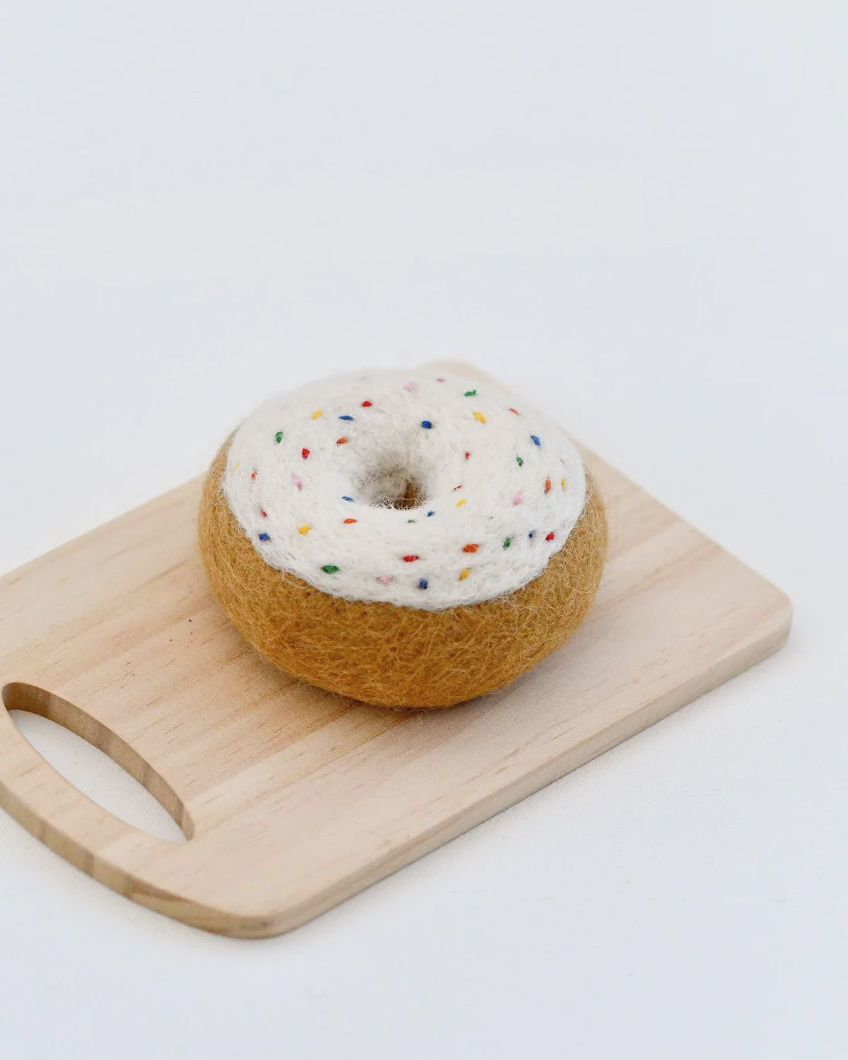 Felt Doughnut with Classic Glaze and Rainbow Sprinkles