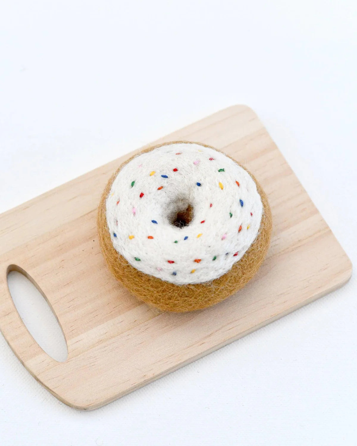 Felt Doughnut with Classic Glaze and Rainbow Sprinkles