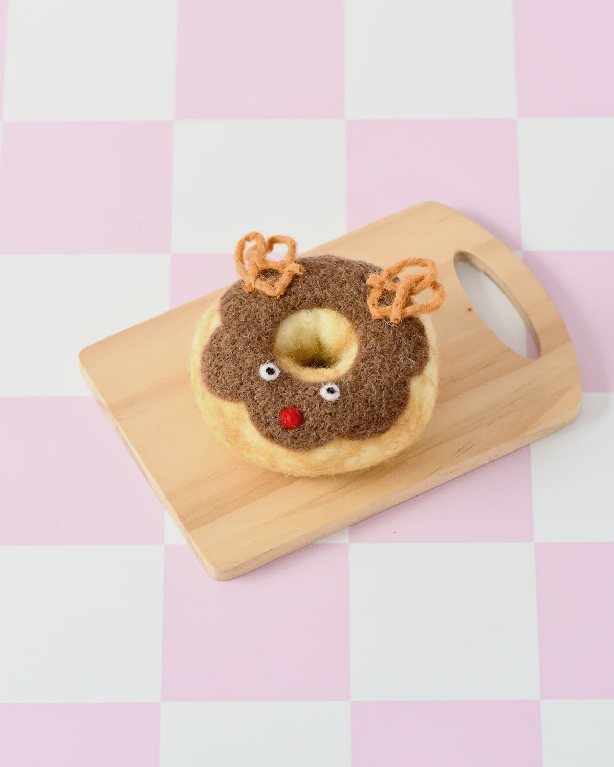 Felt Christmas Donut - Reindeer Doughnut with Salted Pretzels