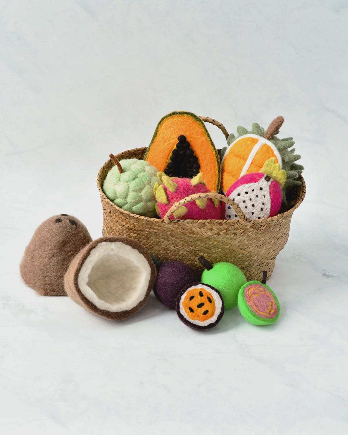 Felt Tropical Fruits Play Food Set (Set of 11 pieces)