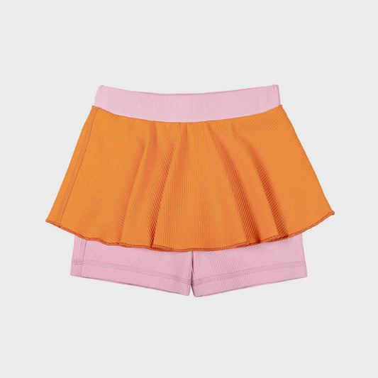 Ribbed Short with Frill - Bubblegum