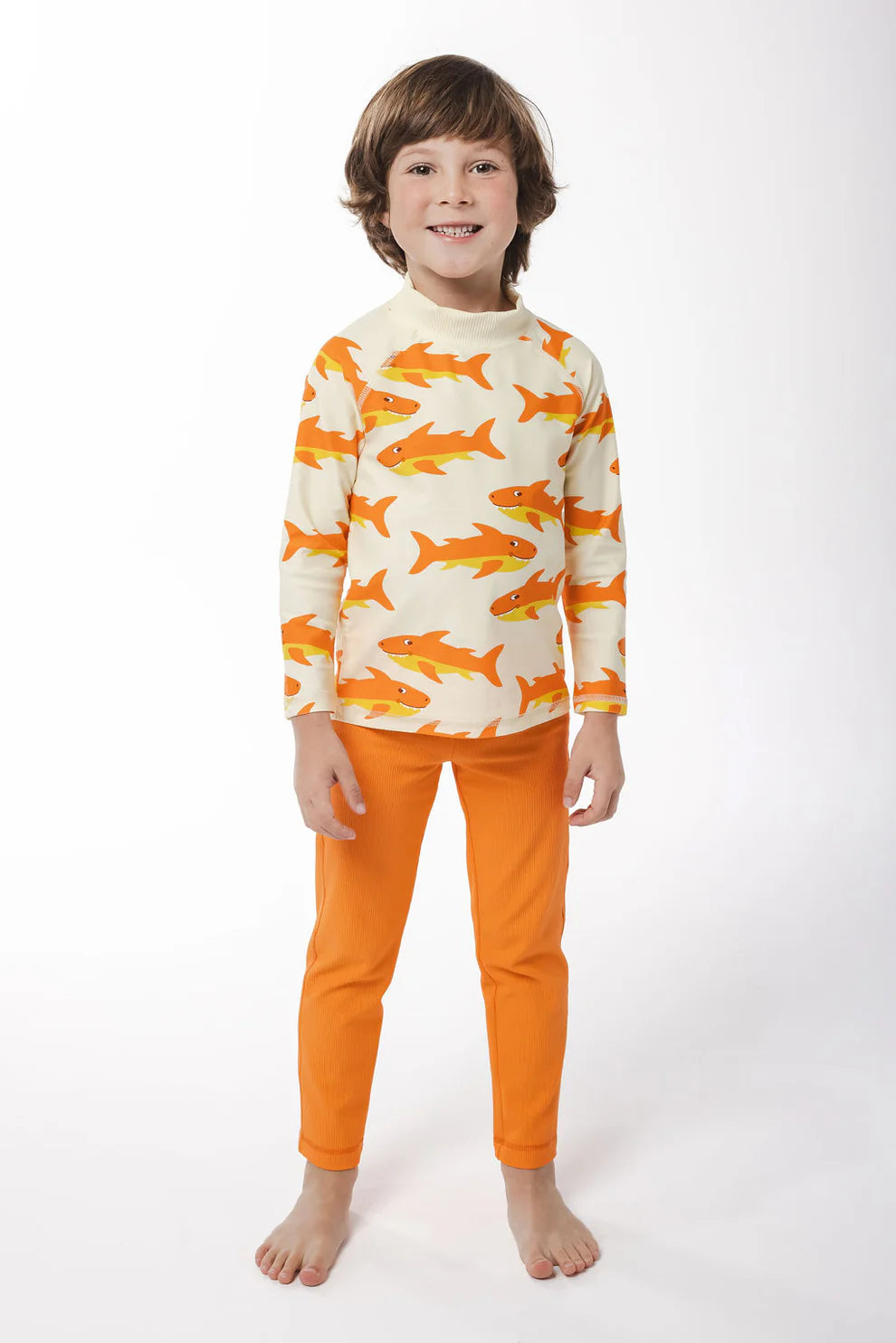 Unisex Ribbed Legging - Tangerine