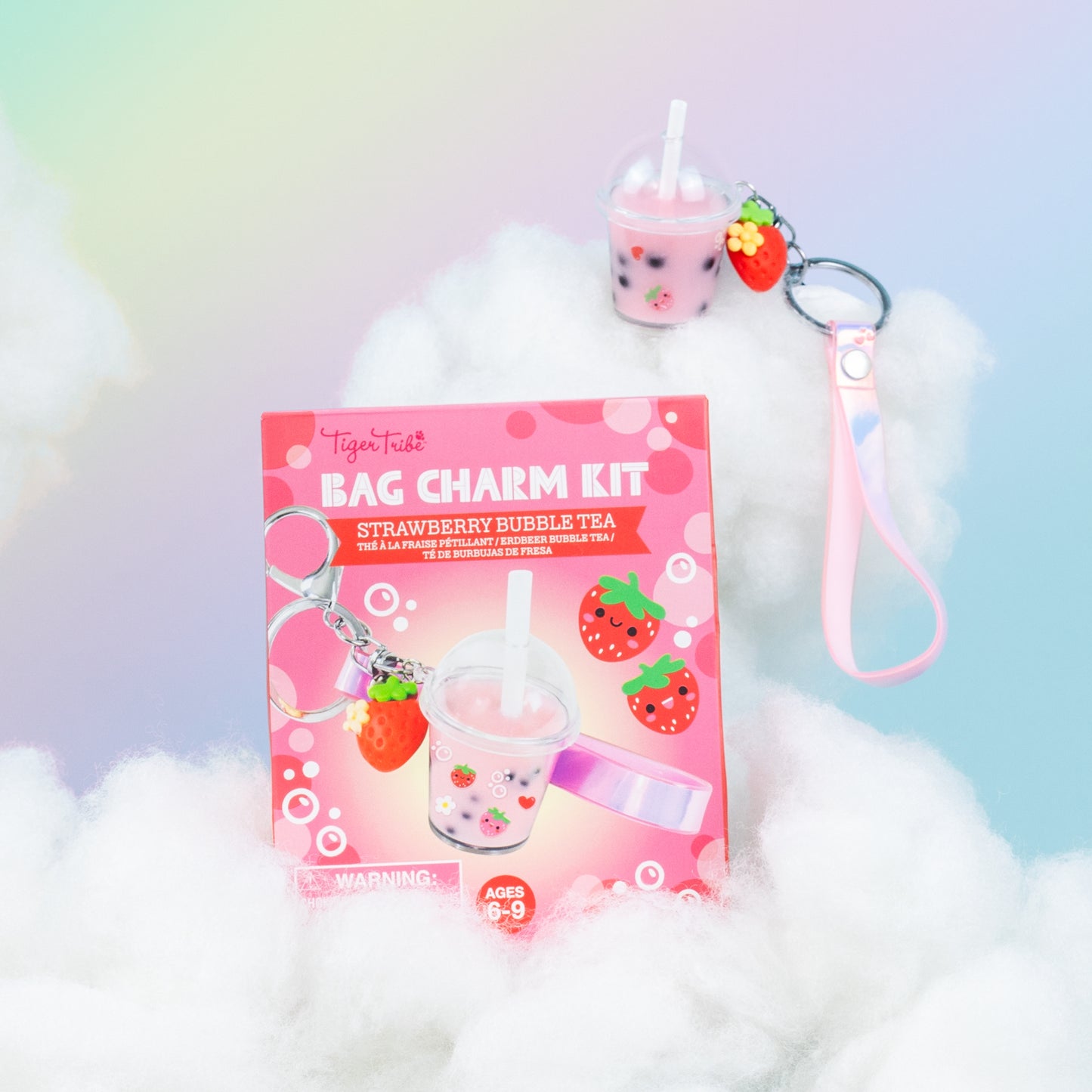 Bag Charm Kit - Strawberry Bubble Tea