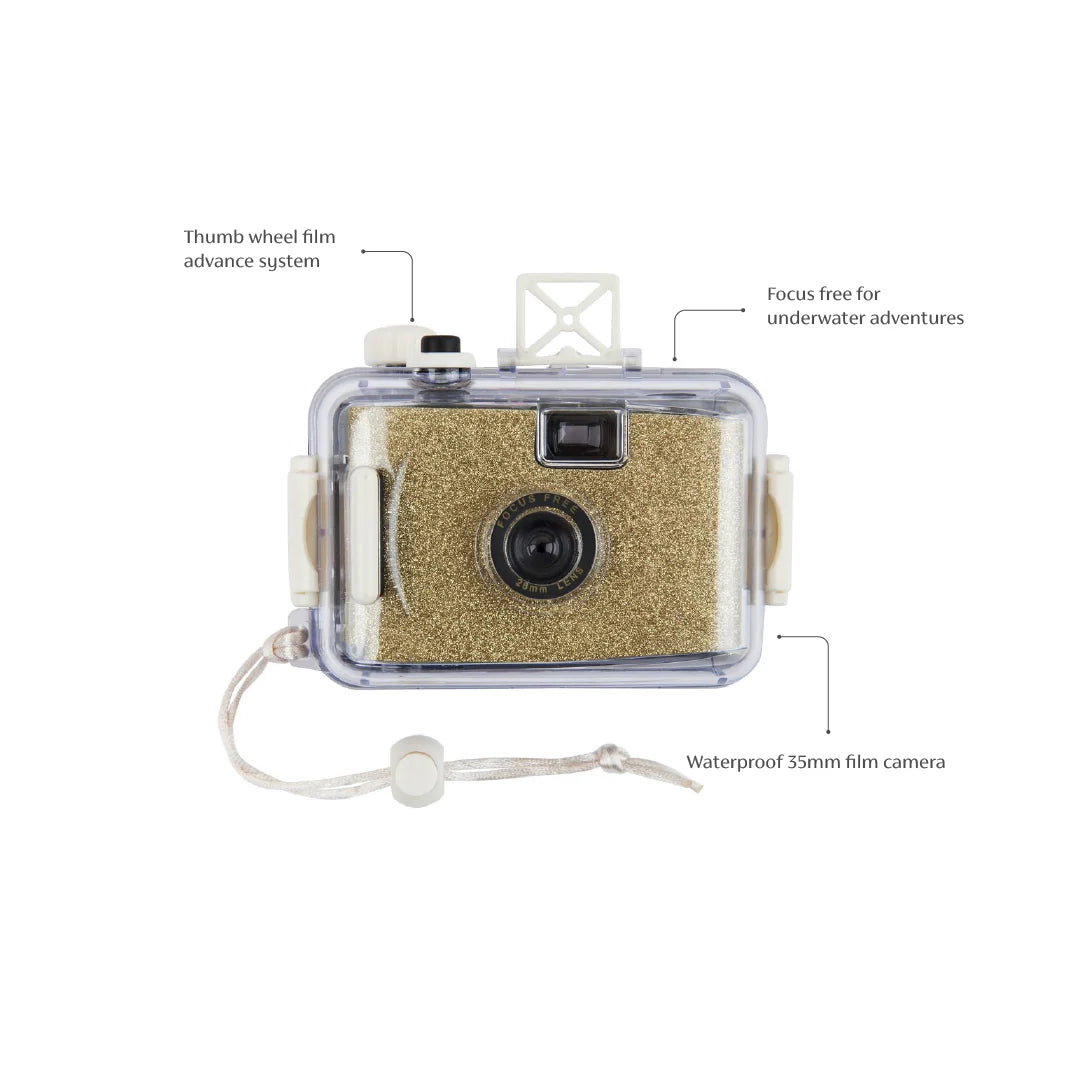 Underwater Camera Glitter Gold