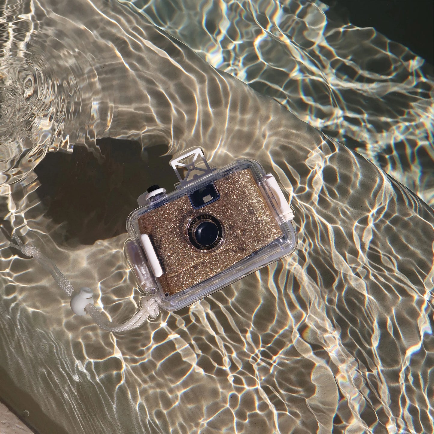 Underwater Camera Glitter Gold