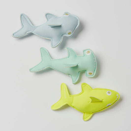 Salty the Shark Dive Buddies Aqua Neon Yellow Set of 3