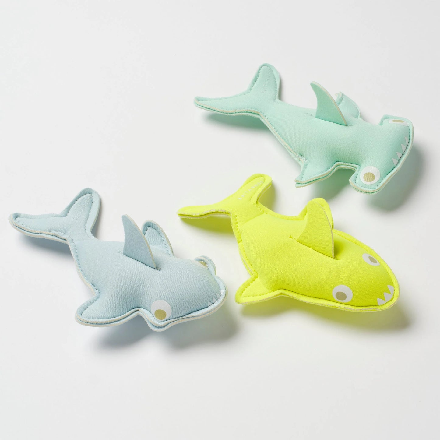 Salty the Shark Dive Buddies Aqua Neon Yellow Set of 3