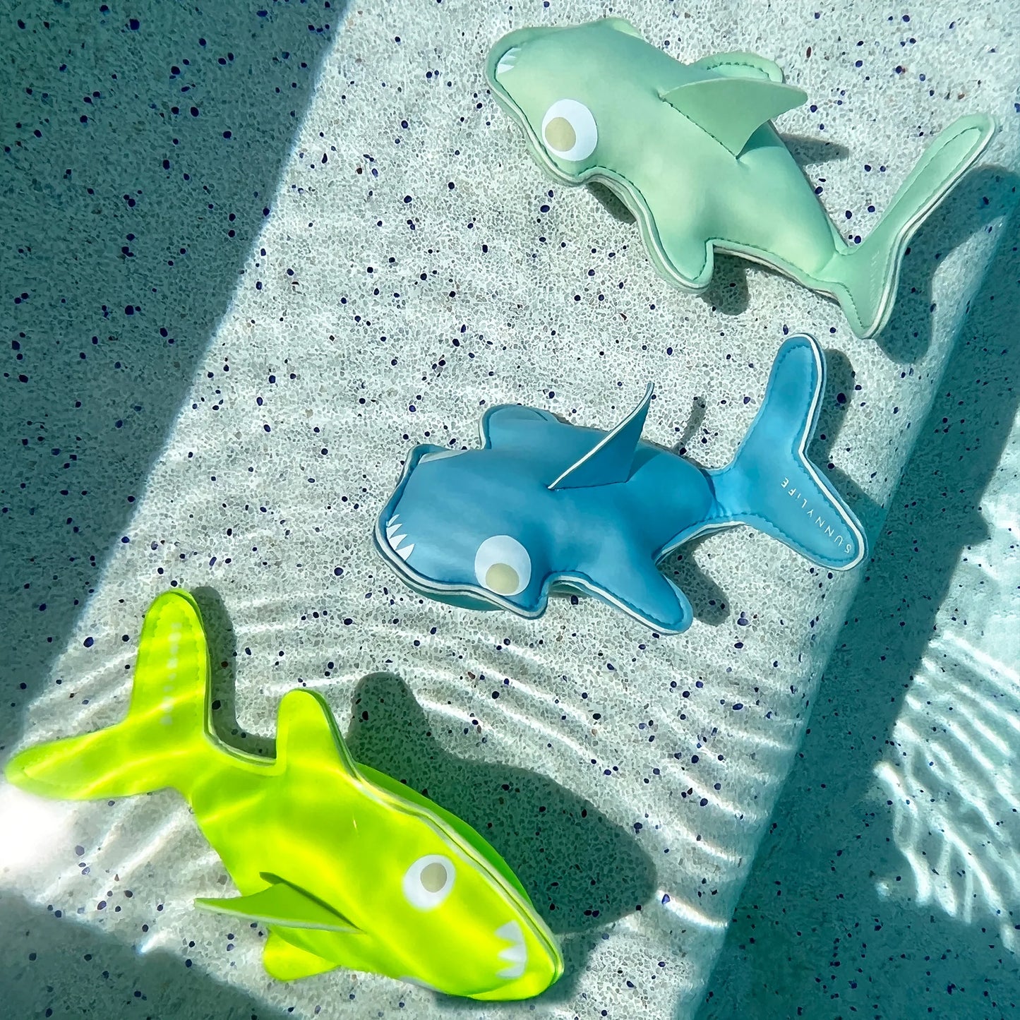 Salty the Shark Dive Buddies Aqua Neon Yellow Set of 3