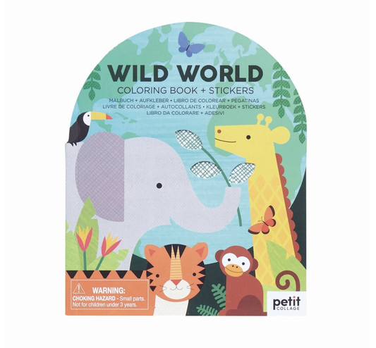 Wild World Colouring Book + Stickers