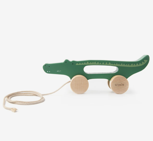 Wooden pull along toy - Mr. Crocodile