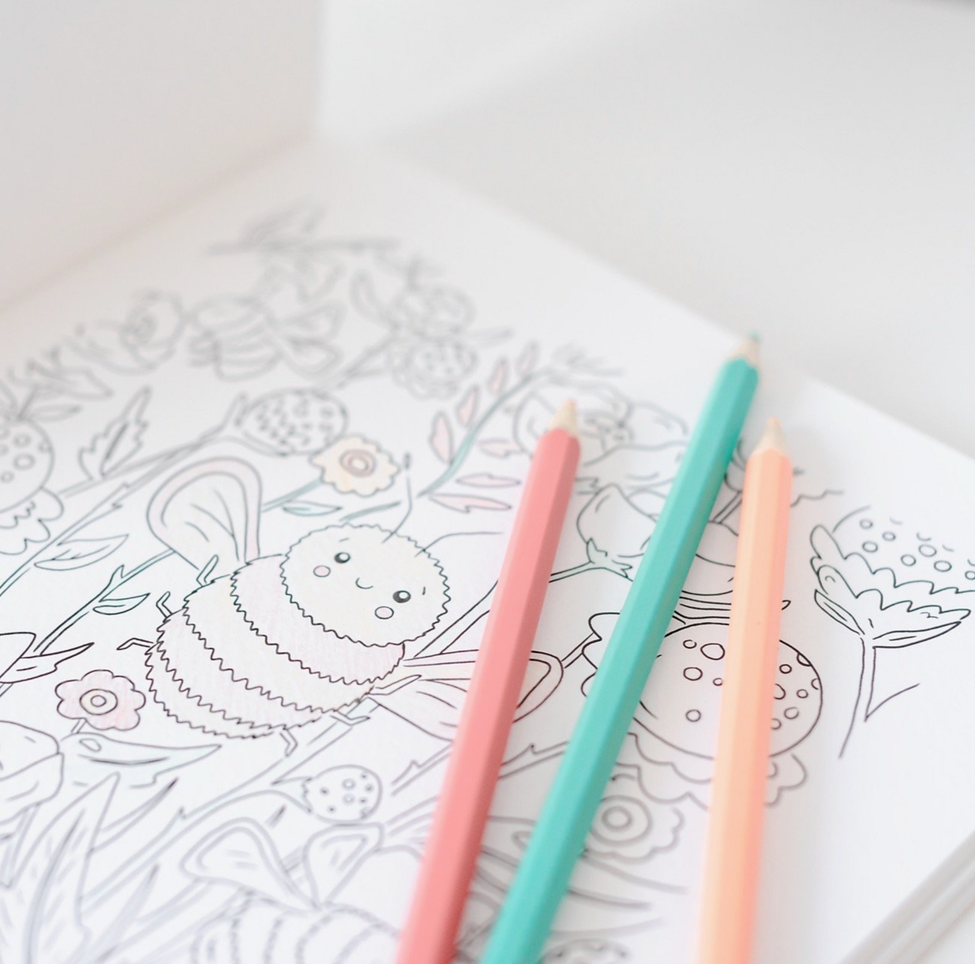 Abcs of Mindfulness // Coal colouring book, close up