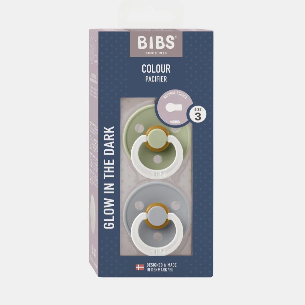 BIBS - Round GLOW Sage/Cloud 2pk