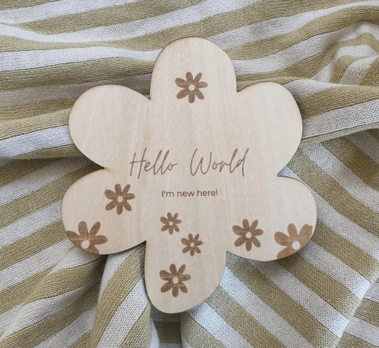 Birth Announcement Plaque // Flower