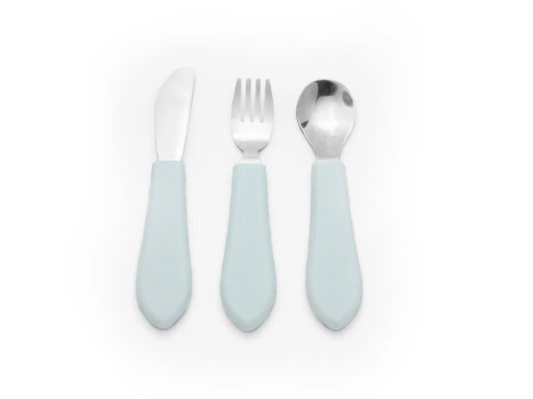 Toddler Cutlery 3pc // Duck Egg Blue