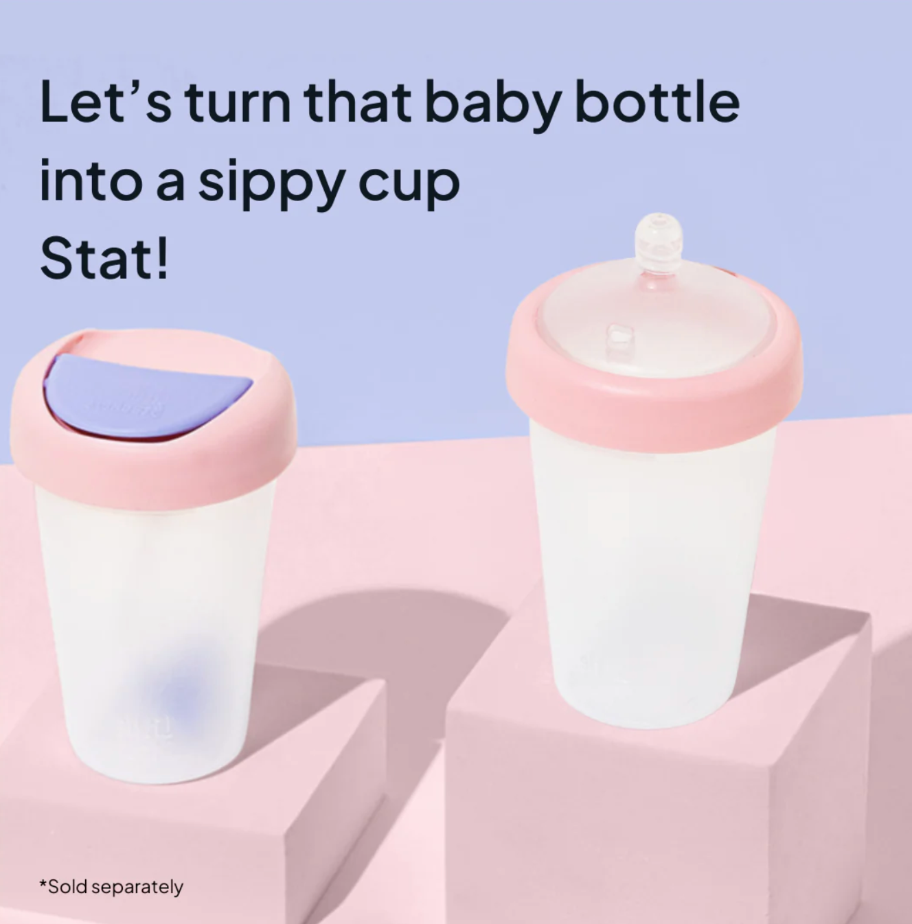 Sippy Lid Plus Weighted Straw // Pink Purple