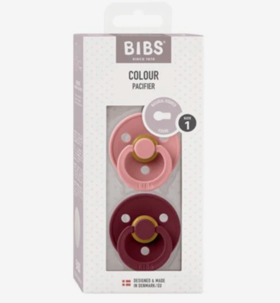 BIBS - Round Dusty Pink/Elderberry 2pk