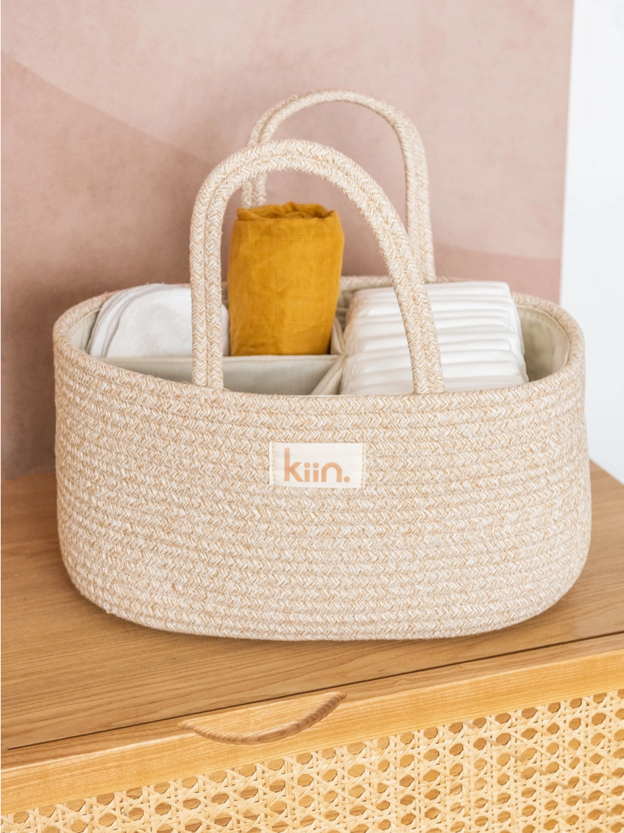 Cotton Rope Nappy Caddy Organiser