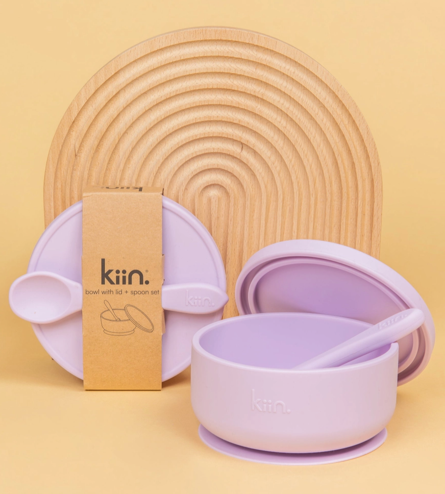 Silicone Suction Bowl with Lid + Spoon Set // Lilac