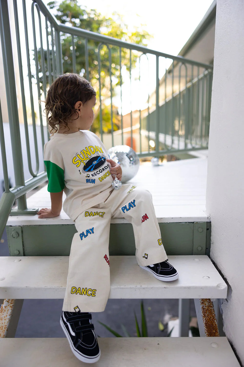 Sunday Records Tee - Blue + Green