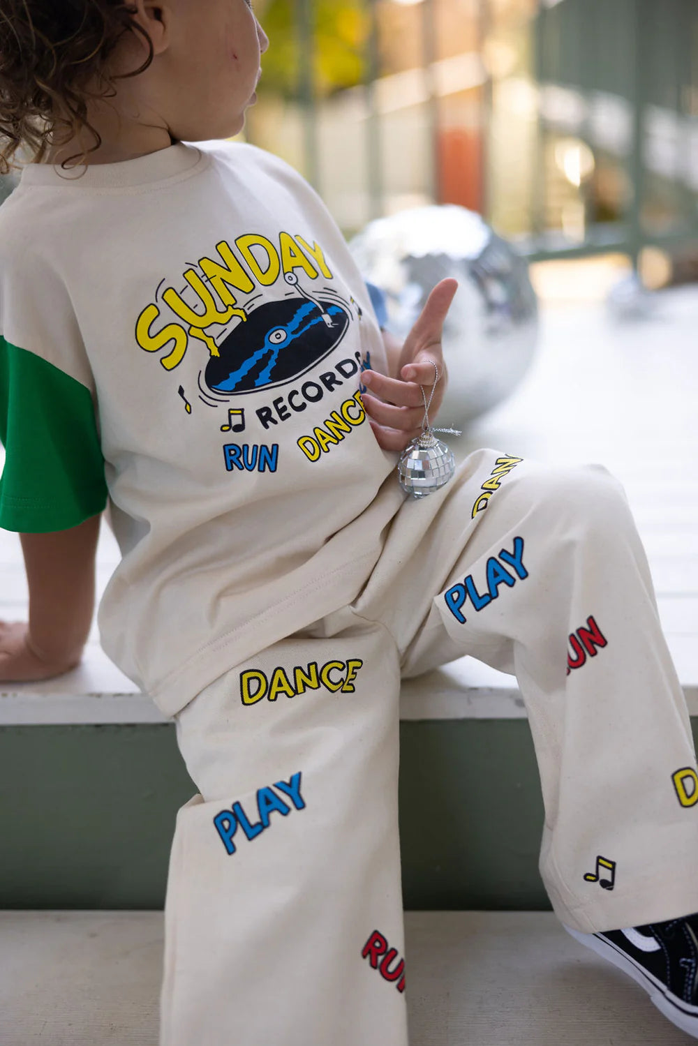 Sunday Records Tee - Blue + Green