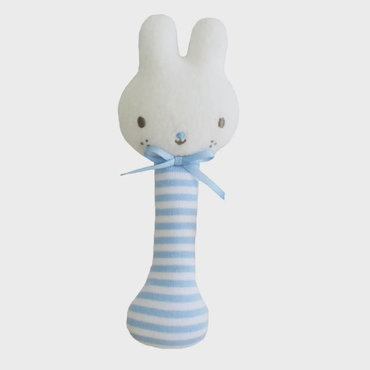 Baby Bunny Stick Rattle Blue