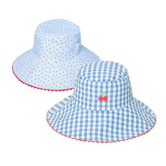 Cherry Gingham Reversible Sun Hat 3-6 Years