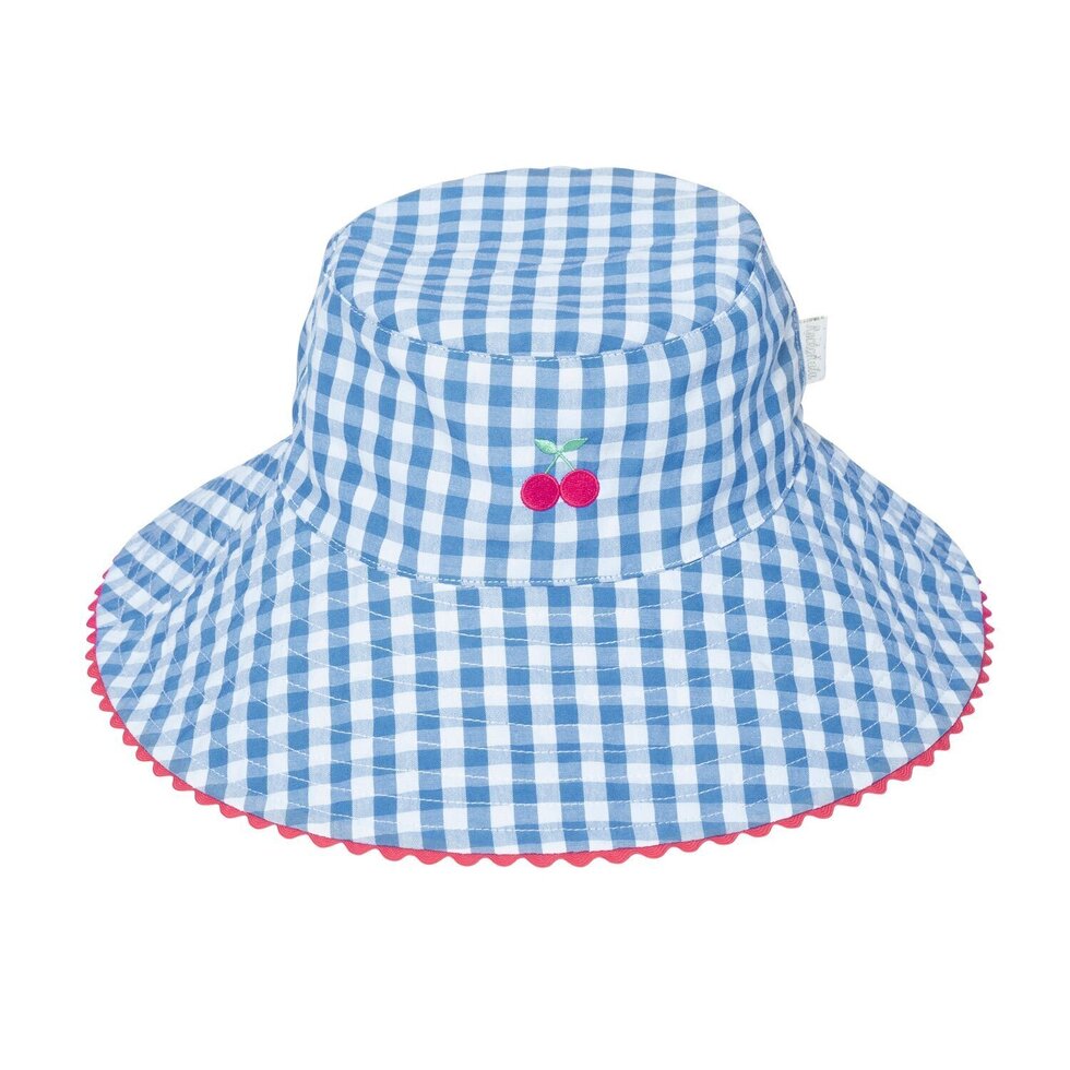 Cherry Gingham Reversible Sun Hat 3-6 Years