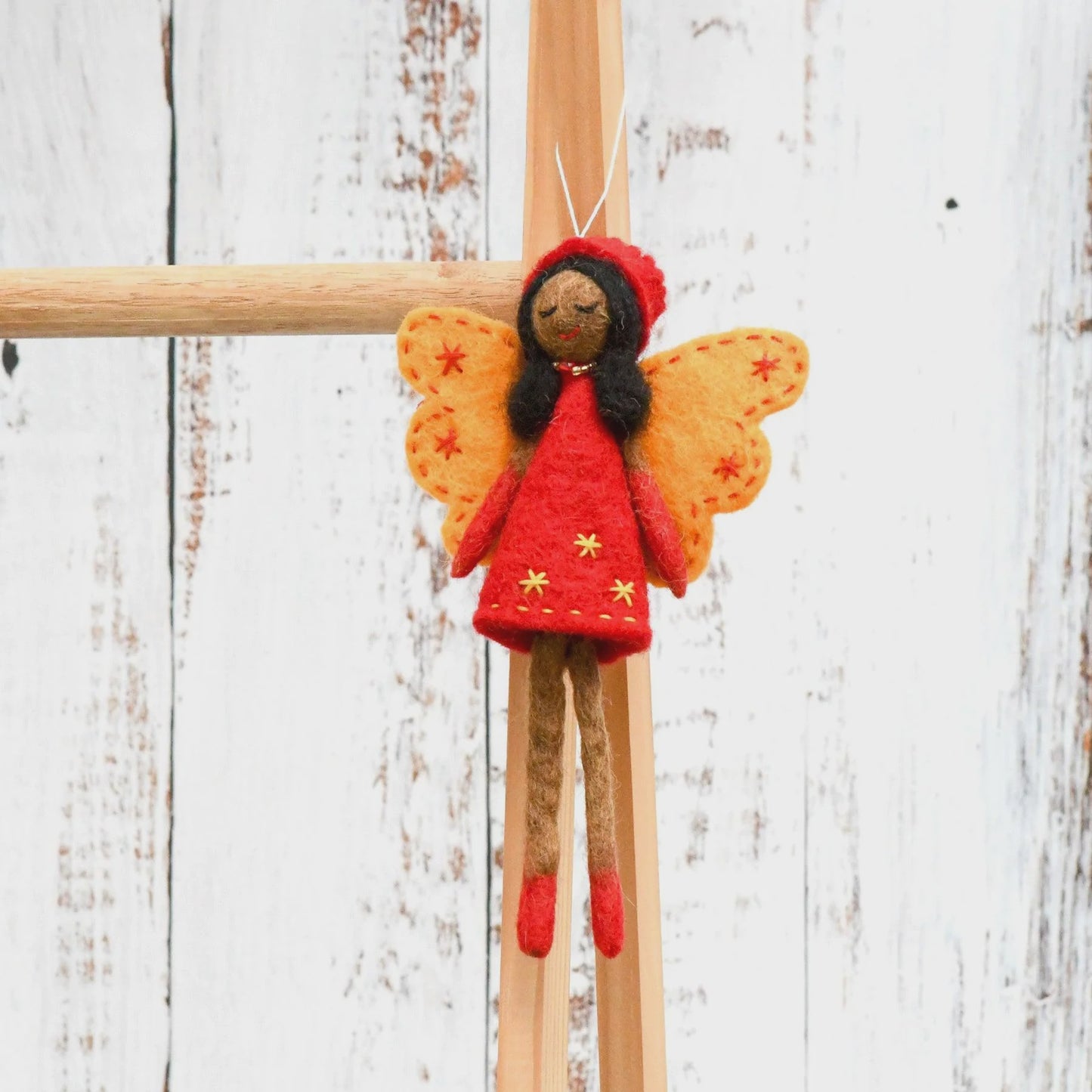 Felt Angel Fairy - Red Dress