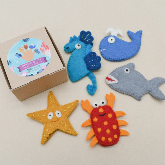 Ocean and Sea Creatures Finger Puppet Set