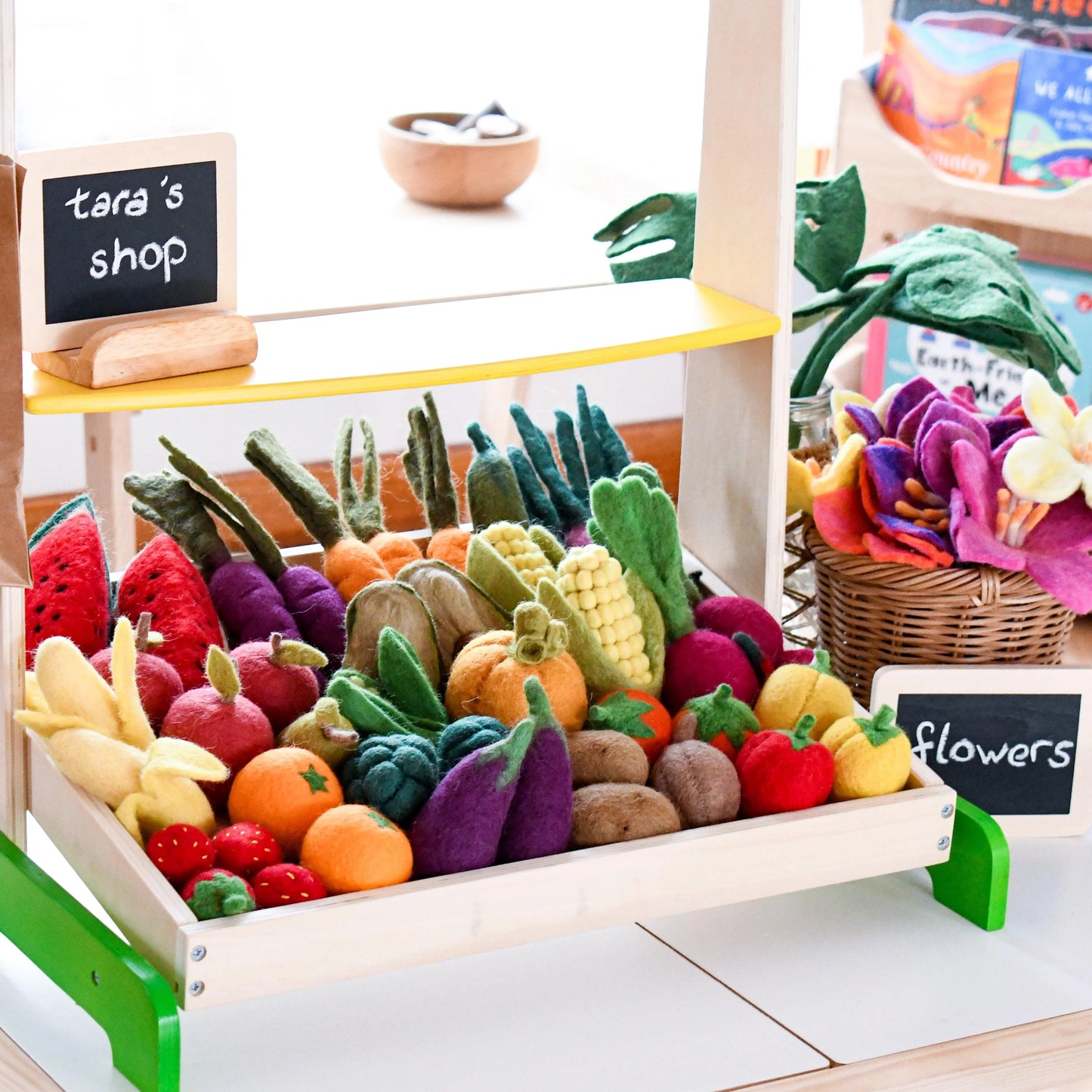 Felt Vegetables and Fruits - 14pcs